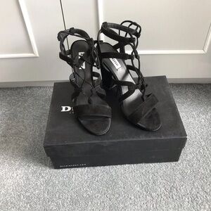 Dune London Elegant Black Strappy Heels